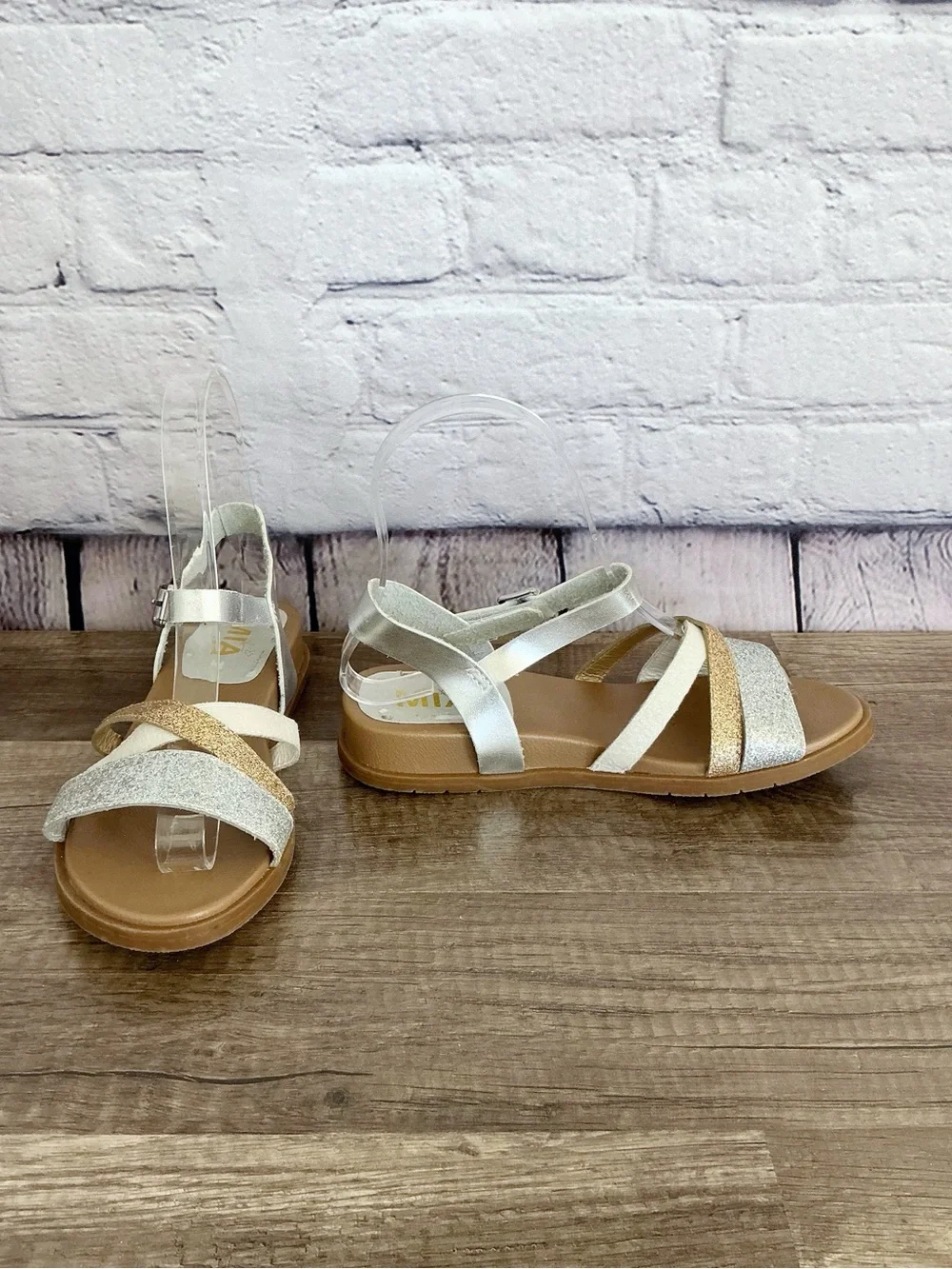 MIA Girls Strappy Gladiator Sandals Velcro Strap Size 3